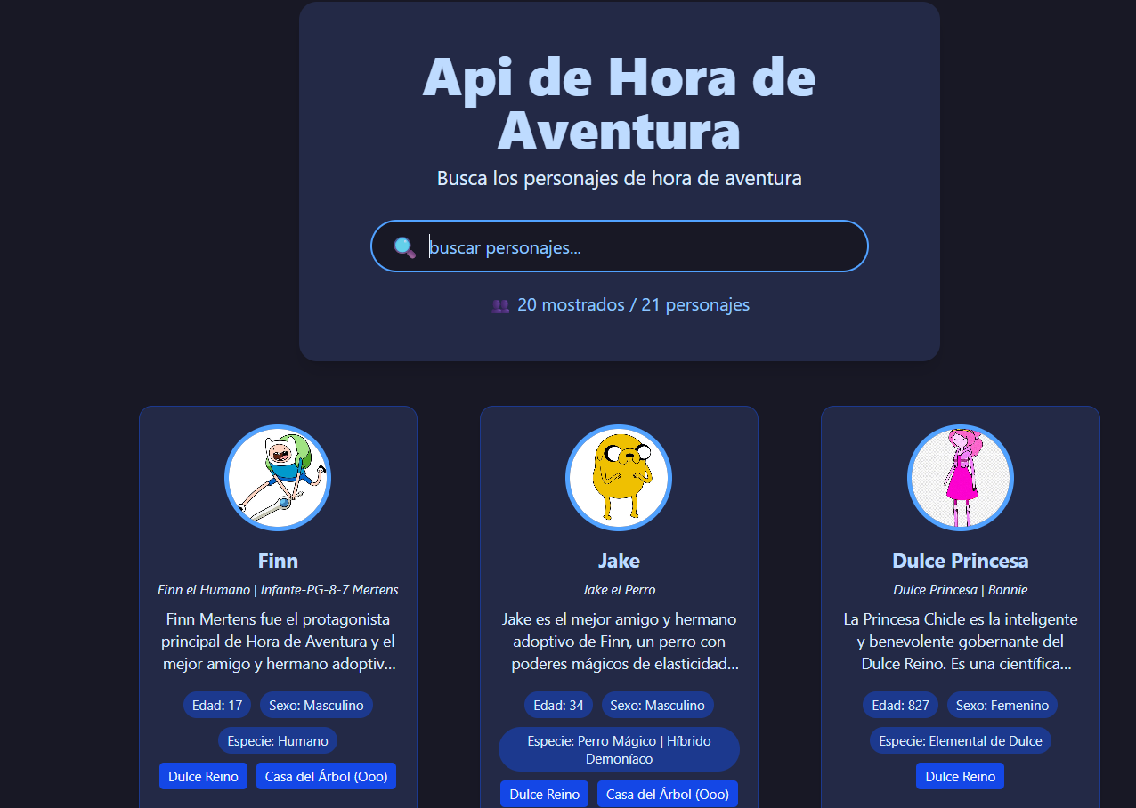Proyecto Api hora de aventura
