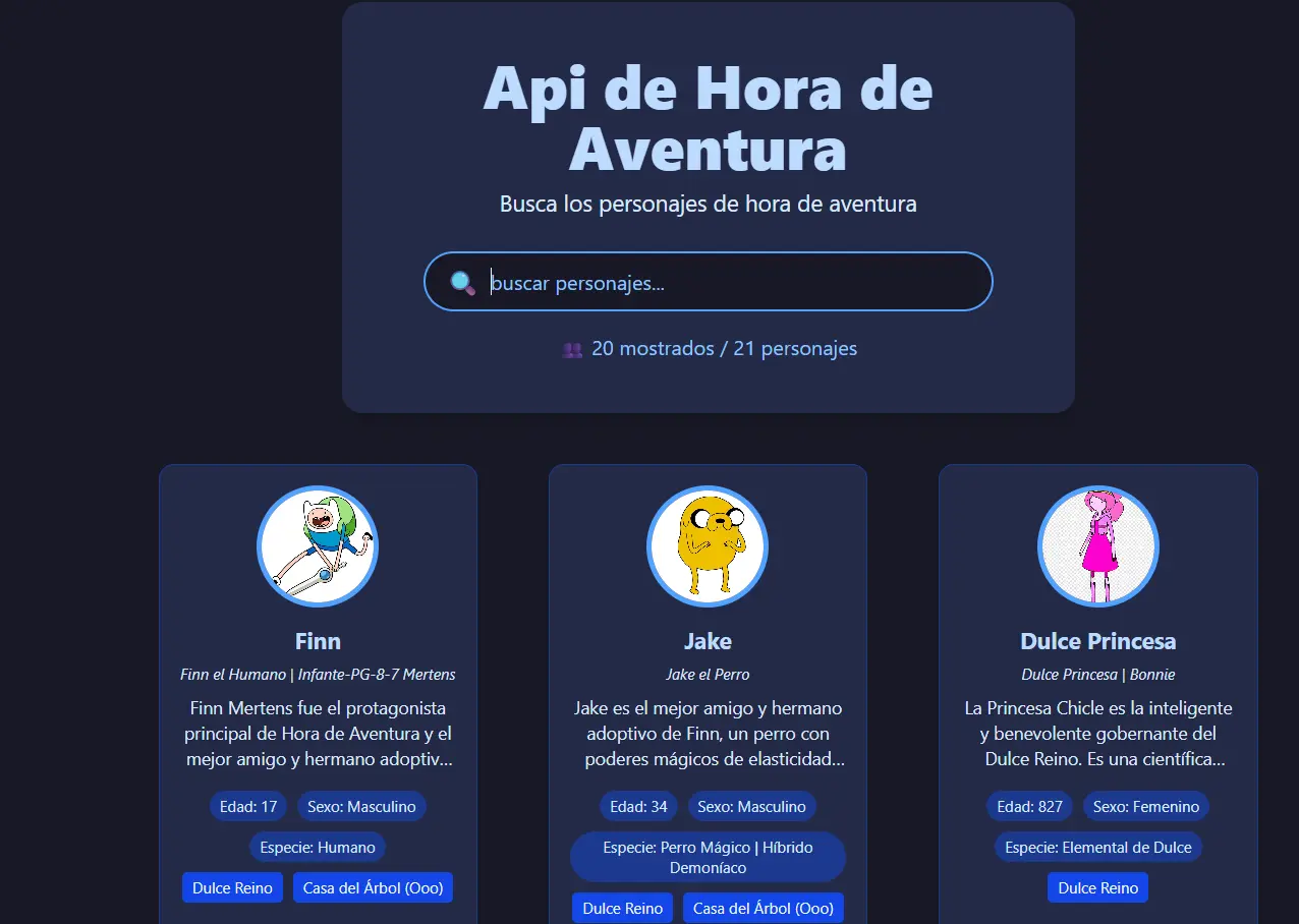 Proyecto Api hora de aventura